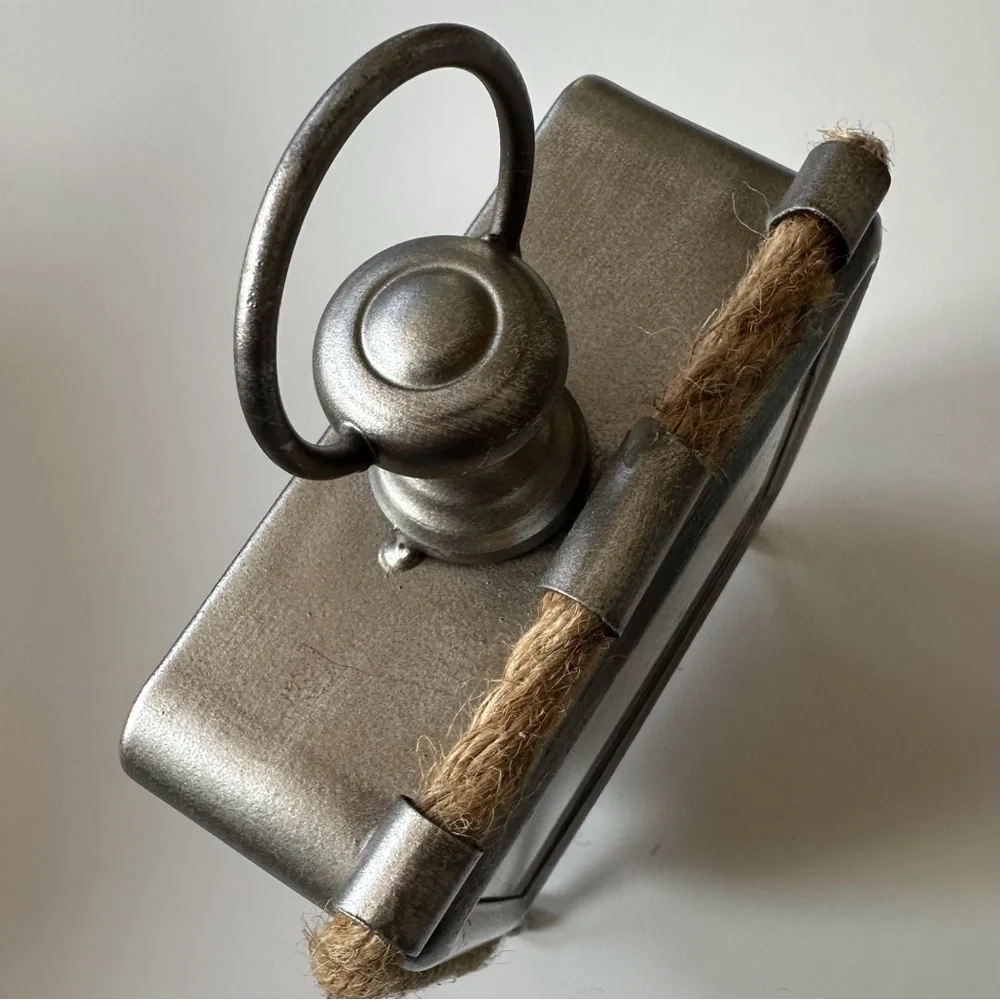 Farmhouse style‎ analog desktop clock rope trim battery operated